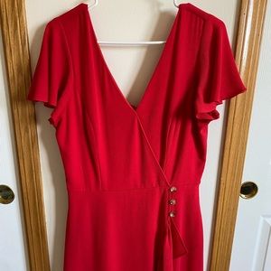 IN Red Wrap Dress - Size:L